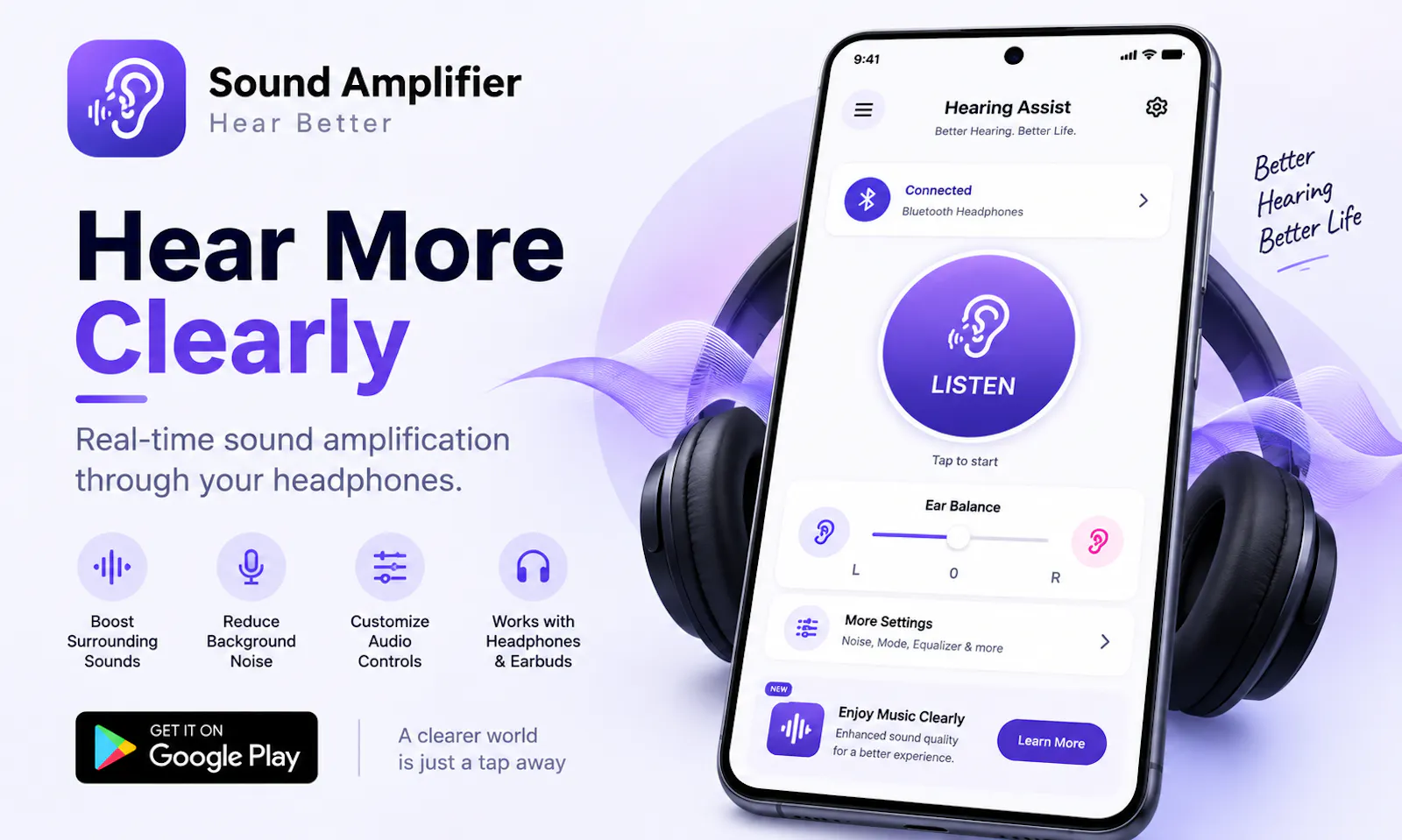 Sound Amplifier: Hear Better screenshot 1