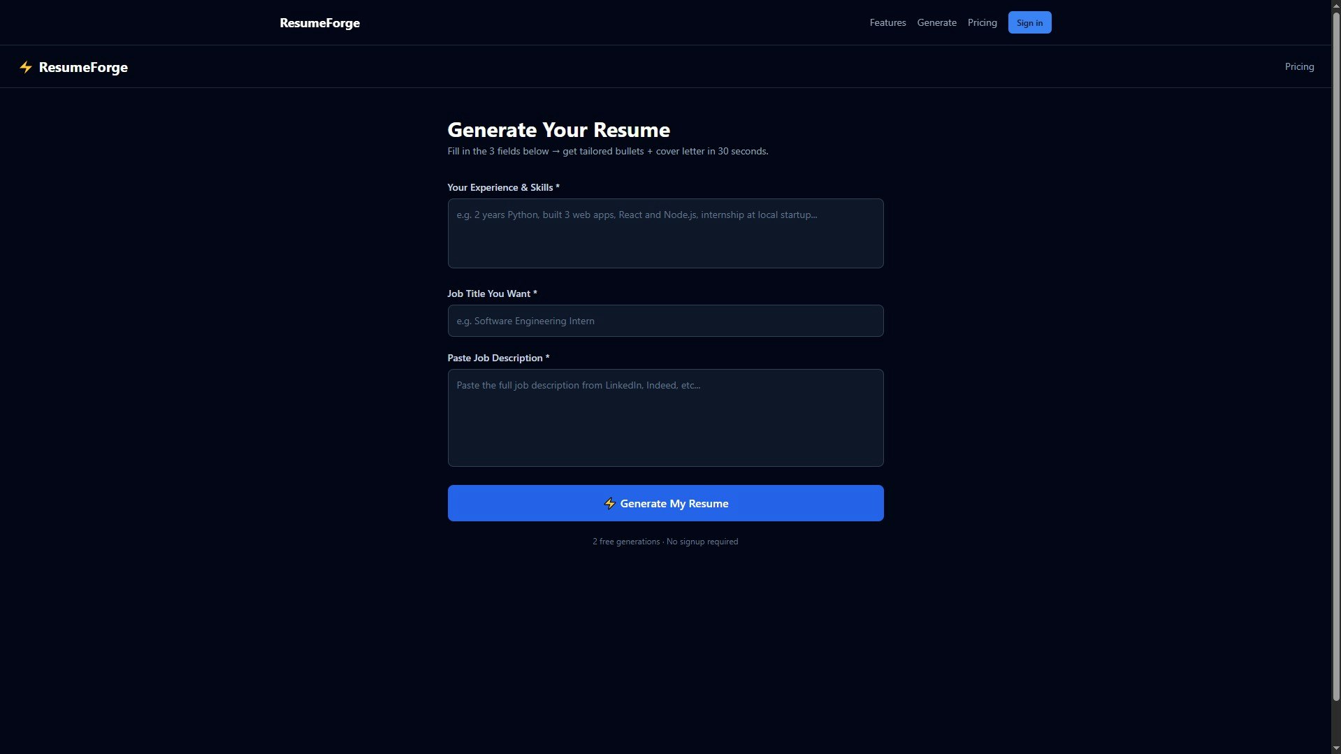 ResumeForge gallery image