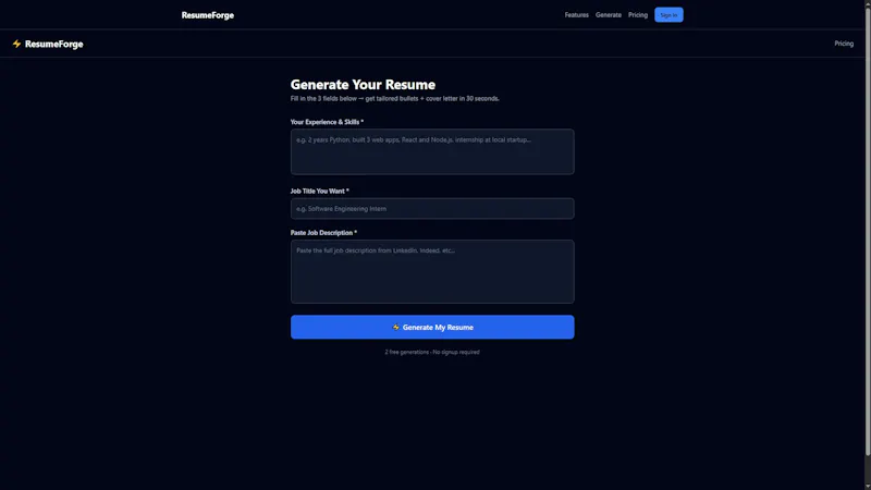 ResumeForge screenshot 2