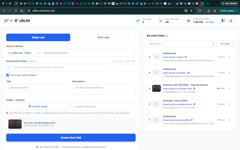 URL9X screenshot 2