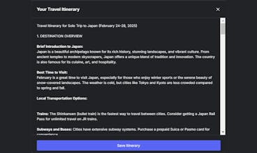 Solo Trip Planner gallery image