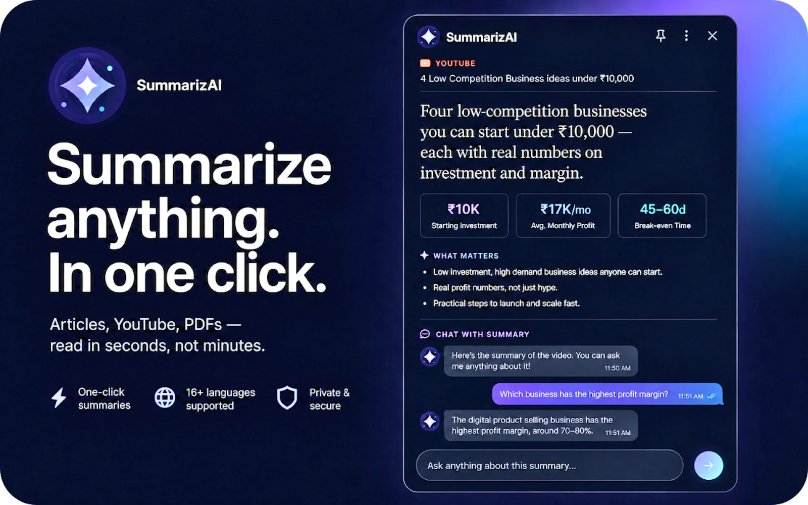SummarizAI — Summarize & Chat screenshot 2