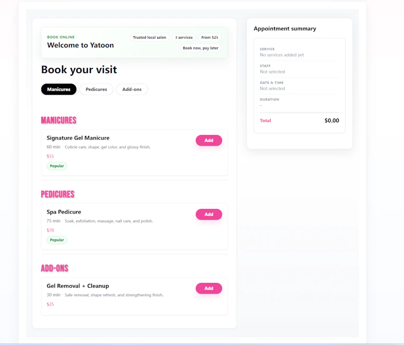 Yatoon Booking for Salons & Spas screenshot 8