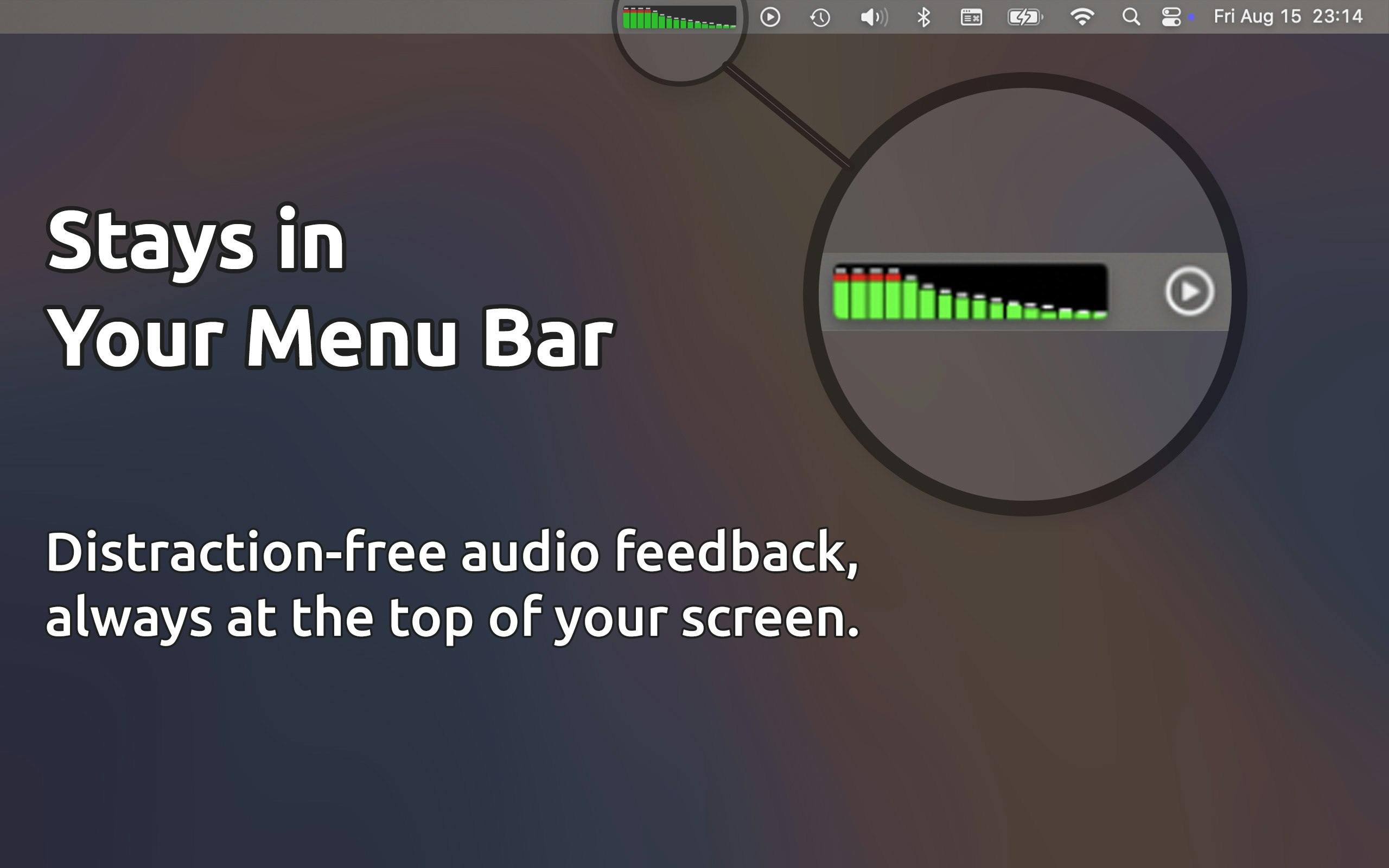 وسائط Soundbar - عداد مستوى الصوت في الوقت الحقيقي لشريط قائمة MAC 4