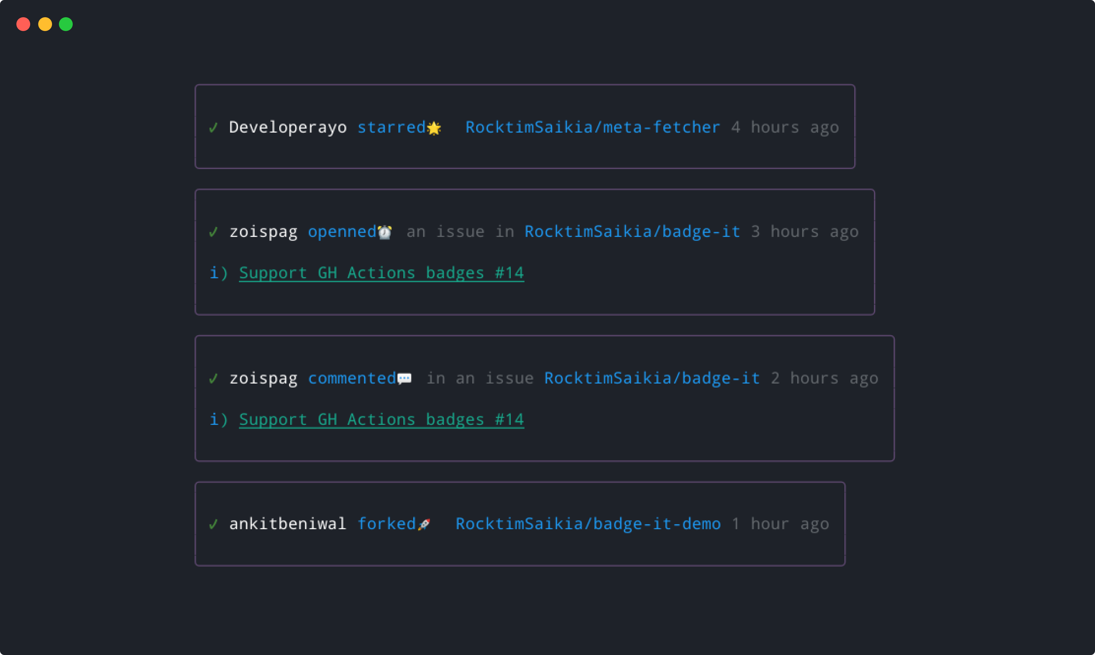 Github feed CLI gallery image