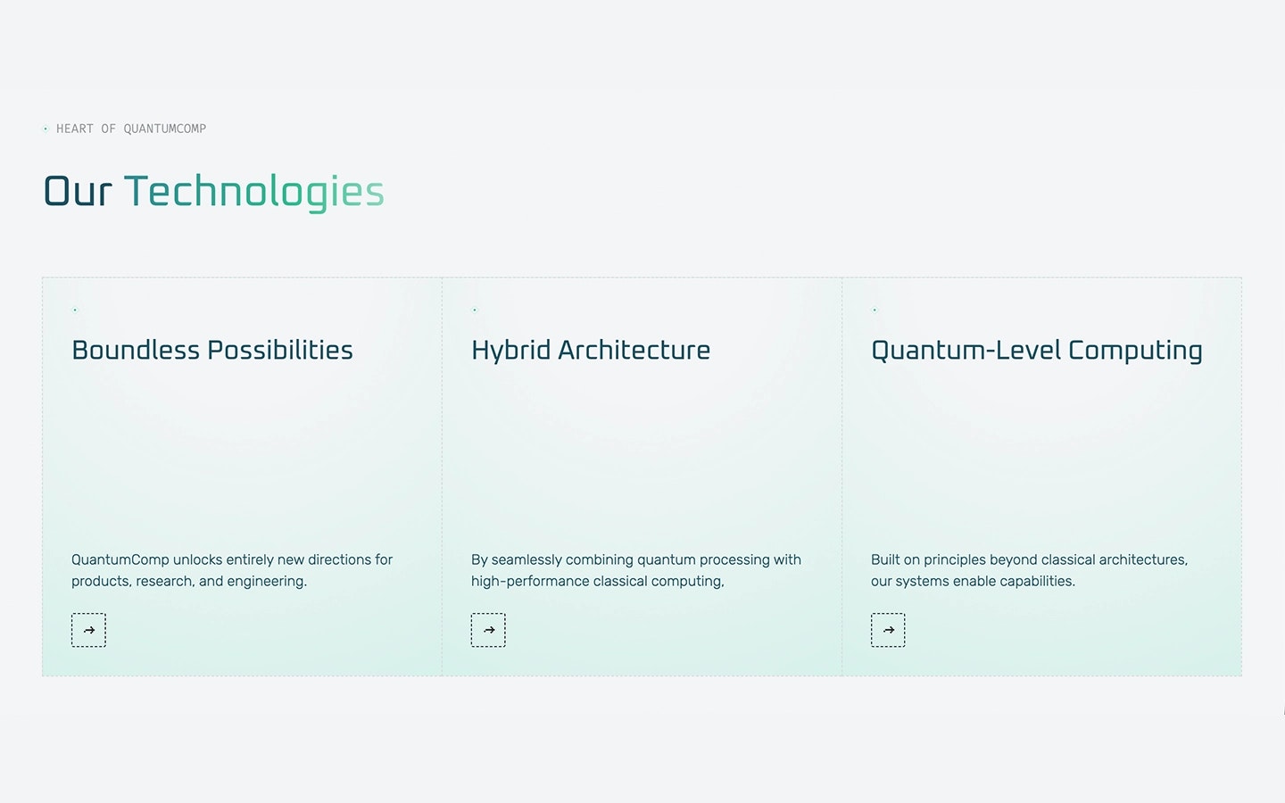 QuantumComp Webflow Website Template - Screenshot 5 showing product features and functionality