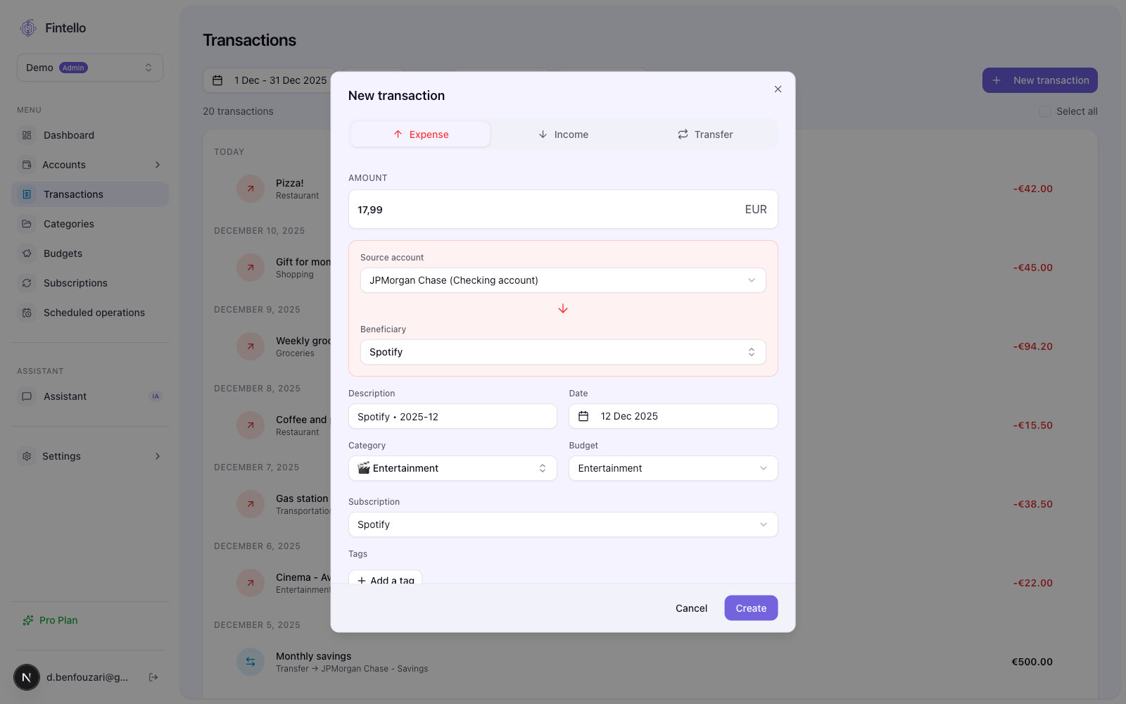 Fintello - Screenshot 4 showing product features and functionality