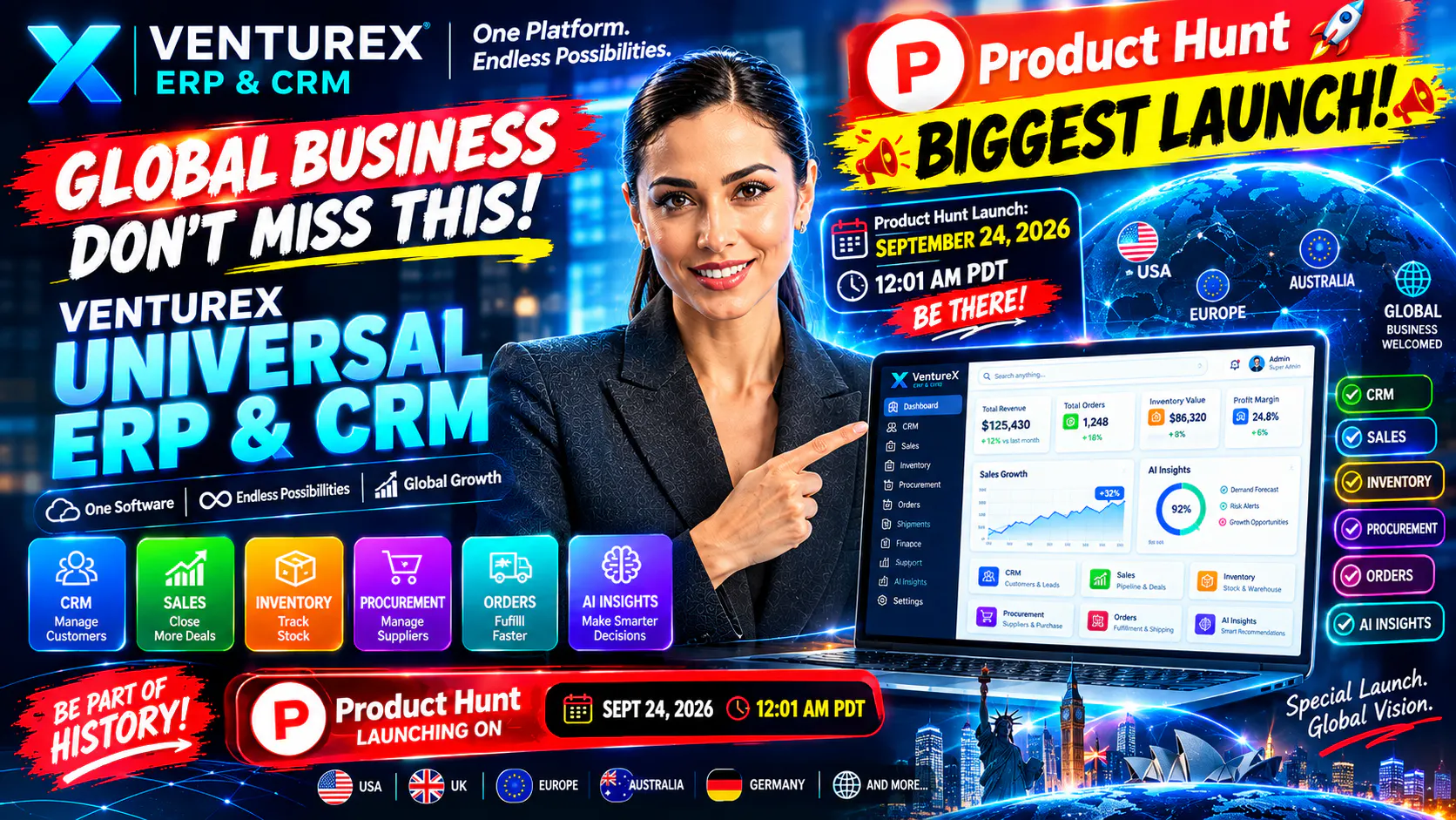 VentureX ERP & CRM logo