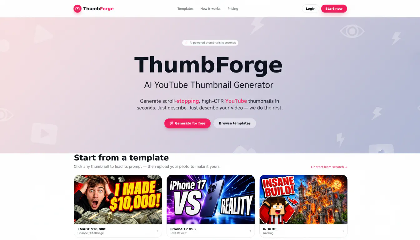 AI Youtube Thumbnail Maker gallery image