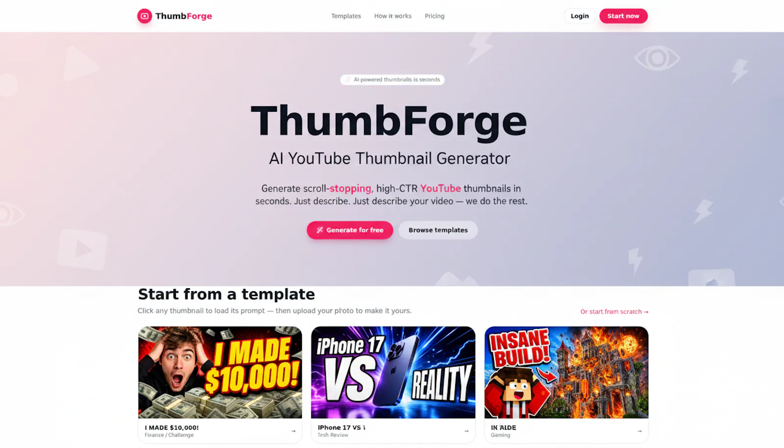 AI Youtube Thumbnail Maker screenshot 1