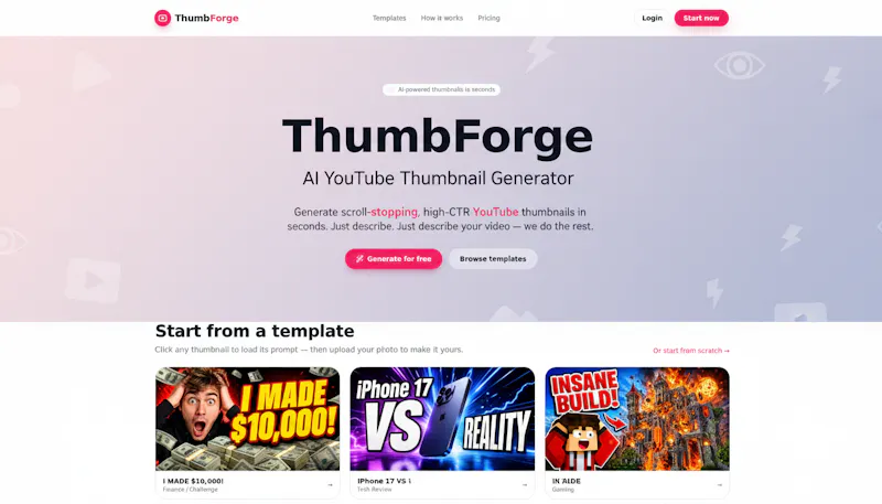 AI Youtube Thumbnail Maker screenshot 1