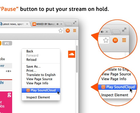SoundCloud Button Chrome Extension