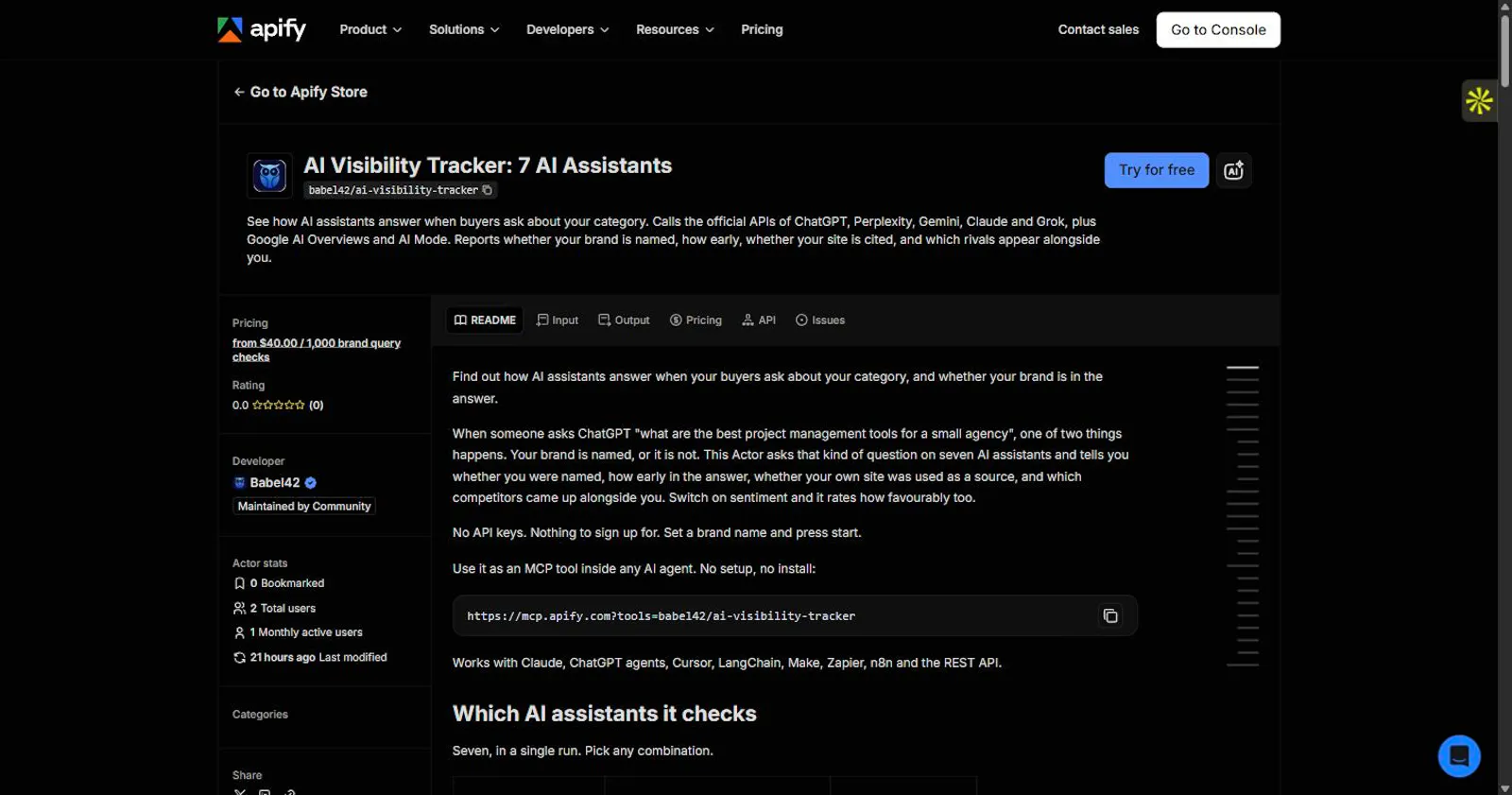 Babel42 AI Visibility Tracker screenshot 2