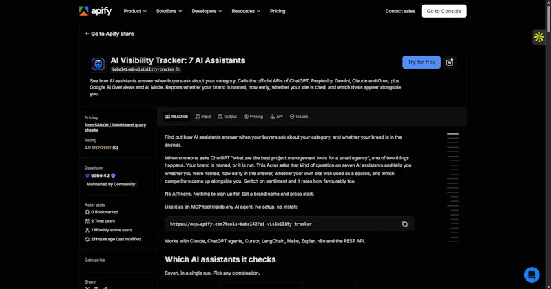 Babel42 AI Visibility Tracker screenshot 2