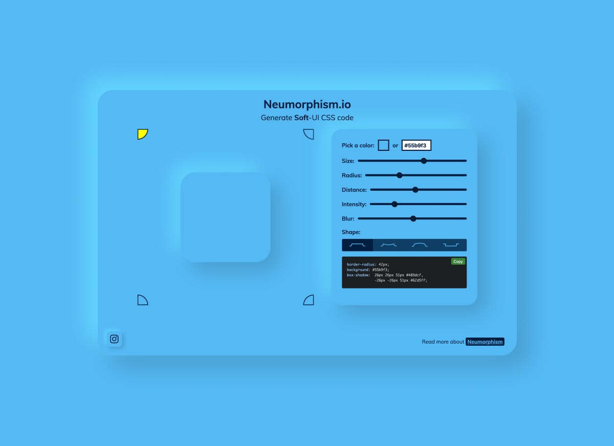 Neumorphism/Soft UI CSS Shadow Generator media 1