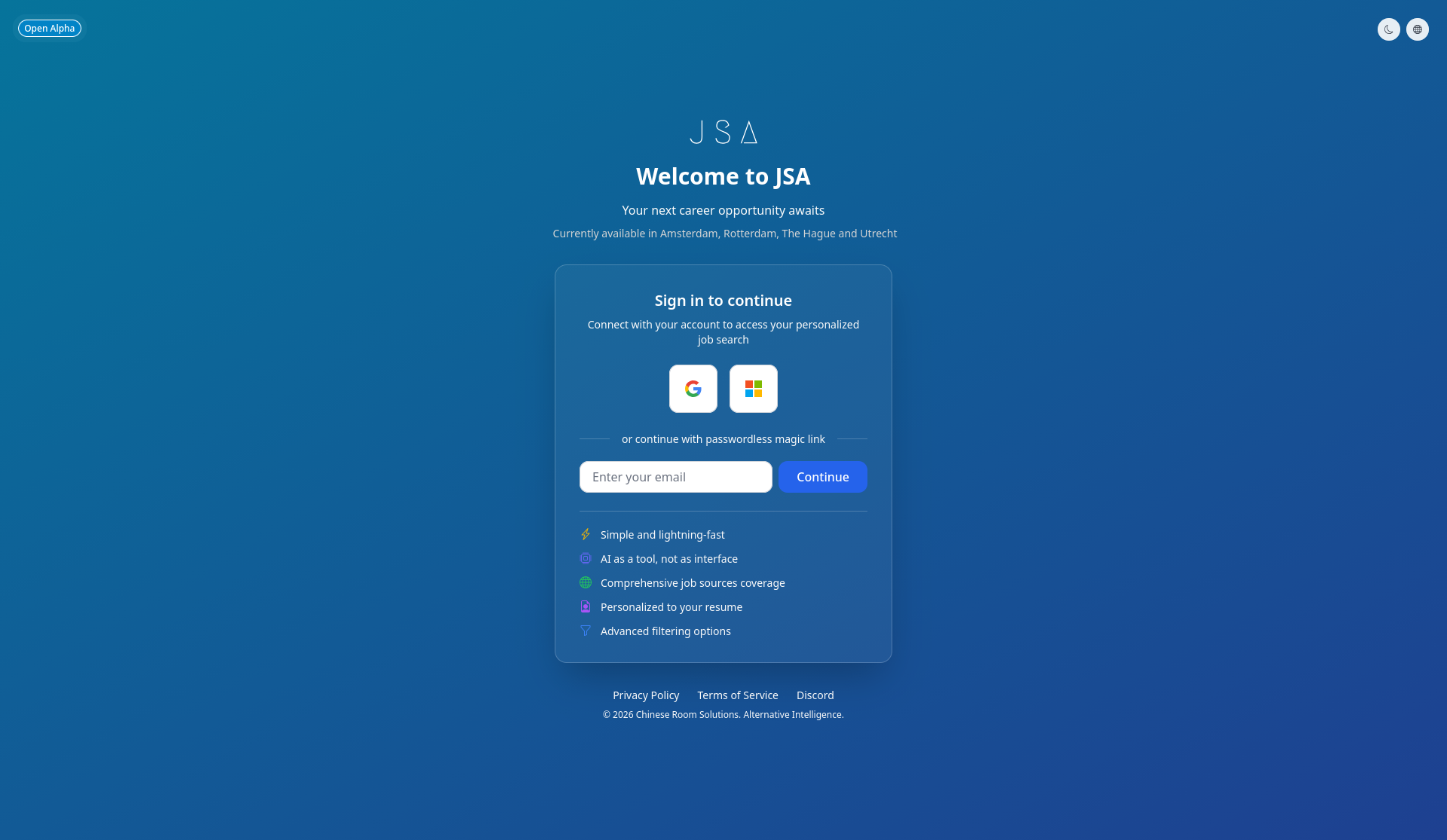 JSA - Main product screenshot demonstrating key features and user interface