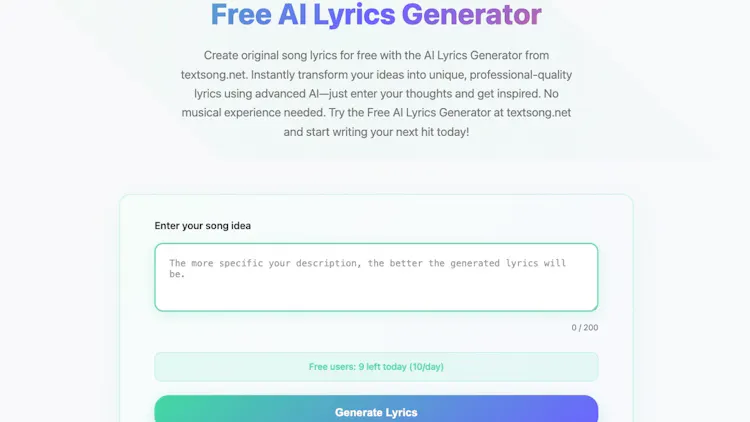 TextSong - AI Text-to-Song Generator