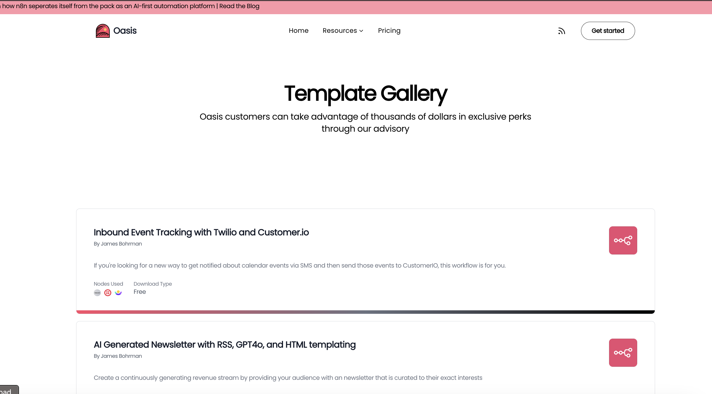 Oasis Template Gallery - Der beste Marktplatz für N8N- und Zapier -Workflows Medien 1