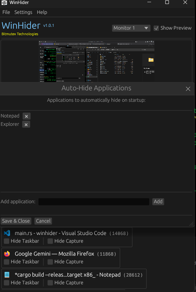 WinHider - Screenshot 4 showing product features and functionality