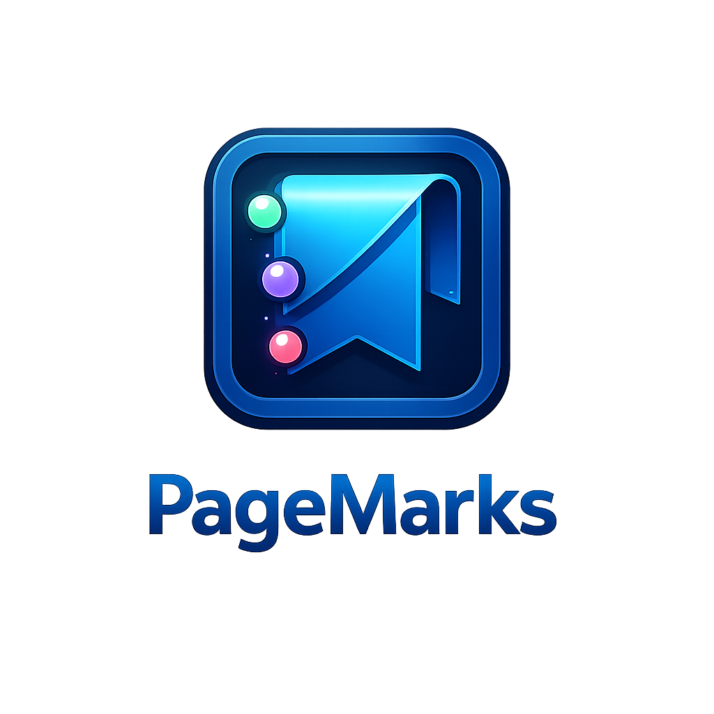 PageMarks (Chrome Extension) - Product Hunt launch logo and brand identity