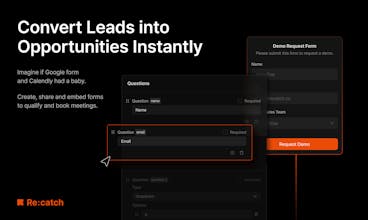 Screenshot of Re:catch interface - Streamline, qualify, and channel your incoming leads
