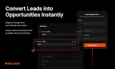 لقطة شاشة واجهة برنامج Re:catch - قم بتبسيط وتأهيل وتوجيه العملاء المحتملين الواردين الخاصة بك
