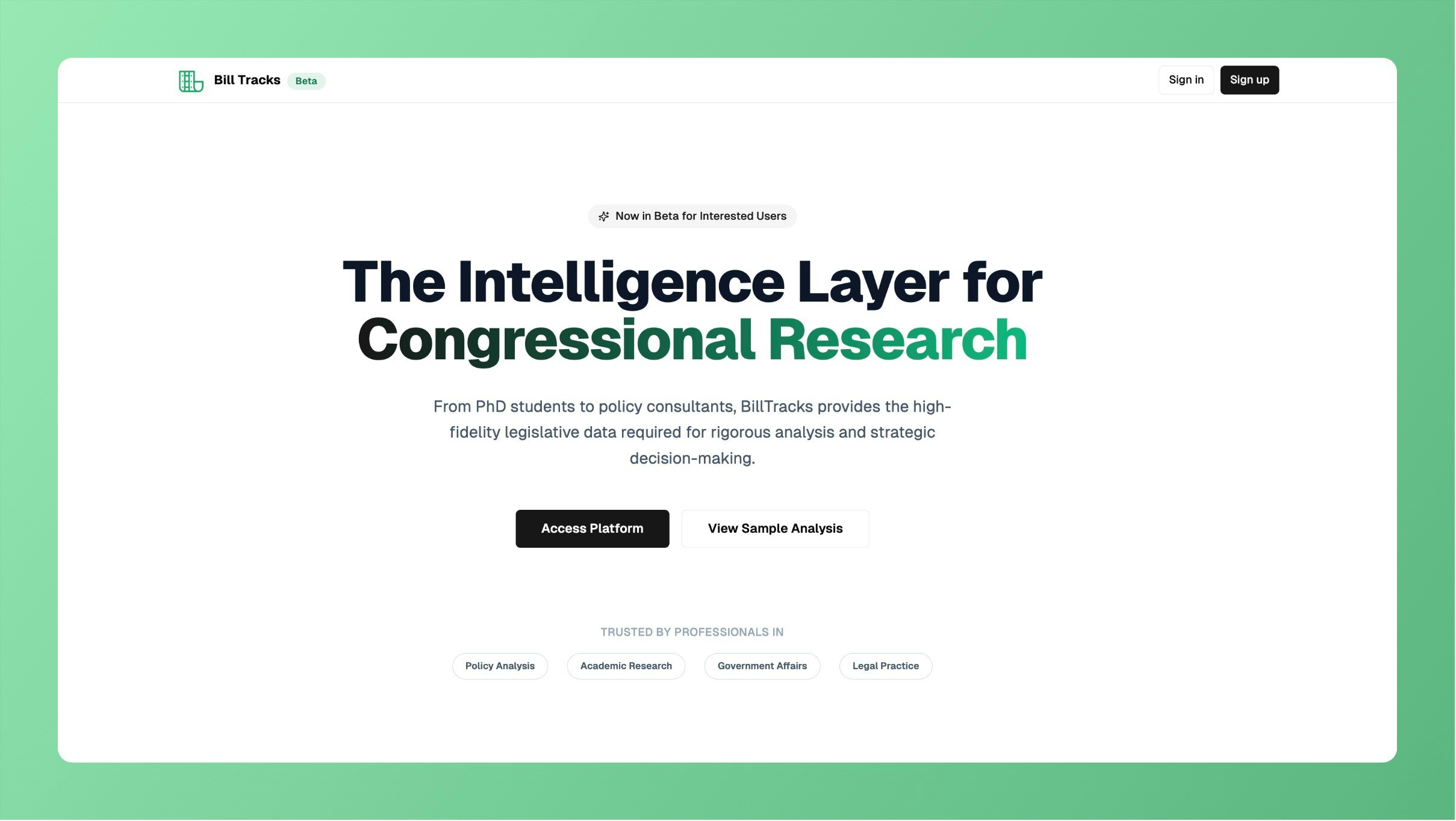 Bill Tracks gallery image