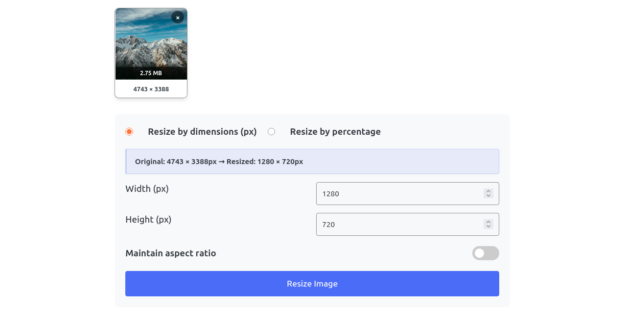ResizeImg - Screenshot 2 showing product features and functionality