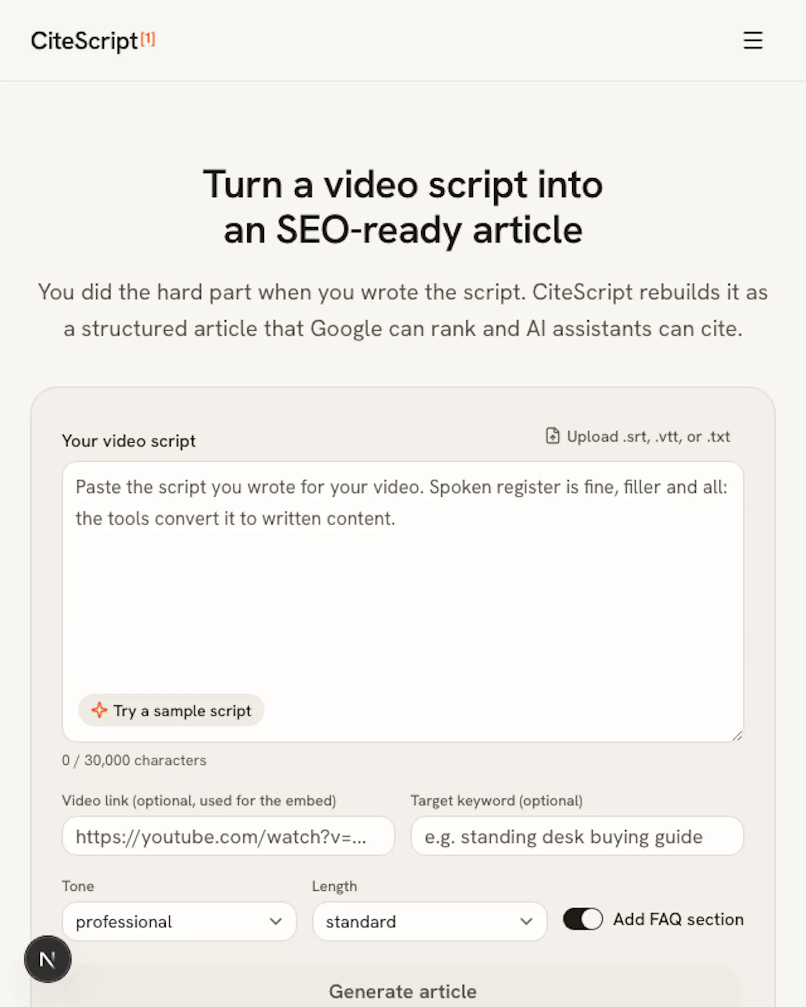 CiteScript screenshot 2