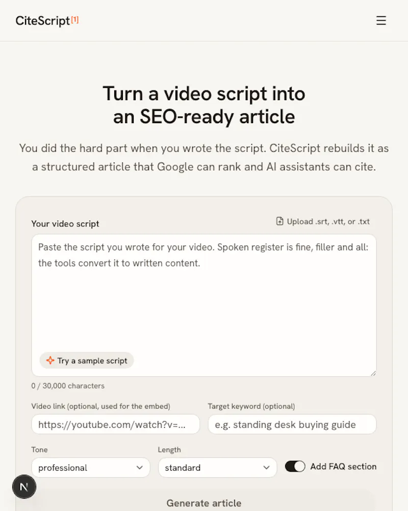 CiteScript screenshot 2