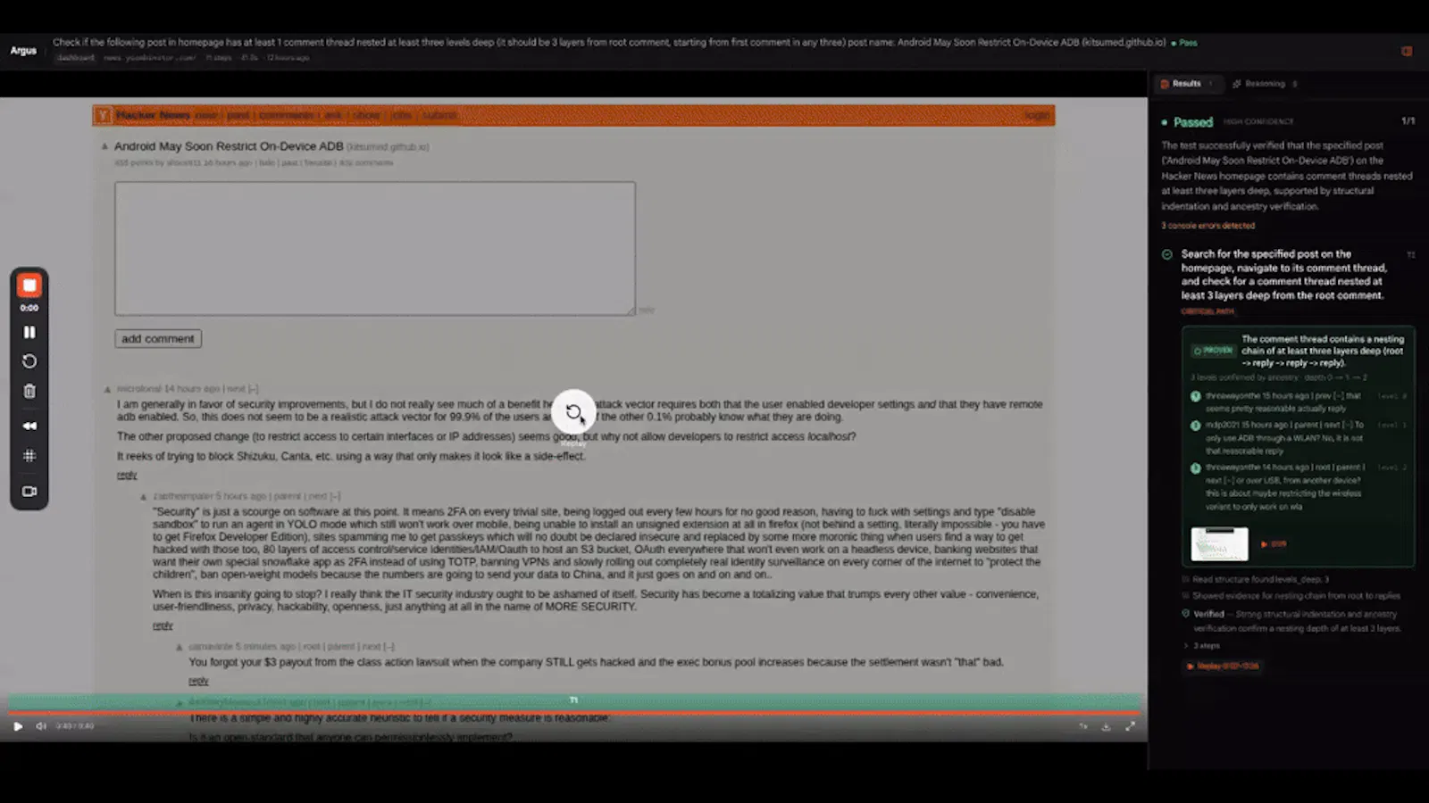 Argus screenshot 1 (video preview)