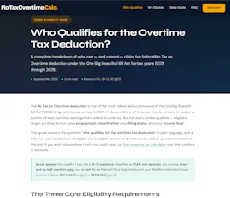 No Tax on Overtime Calculator gallery image