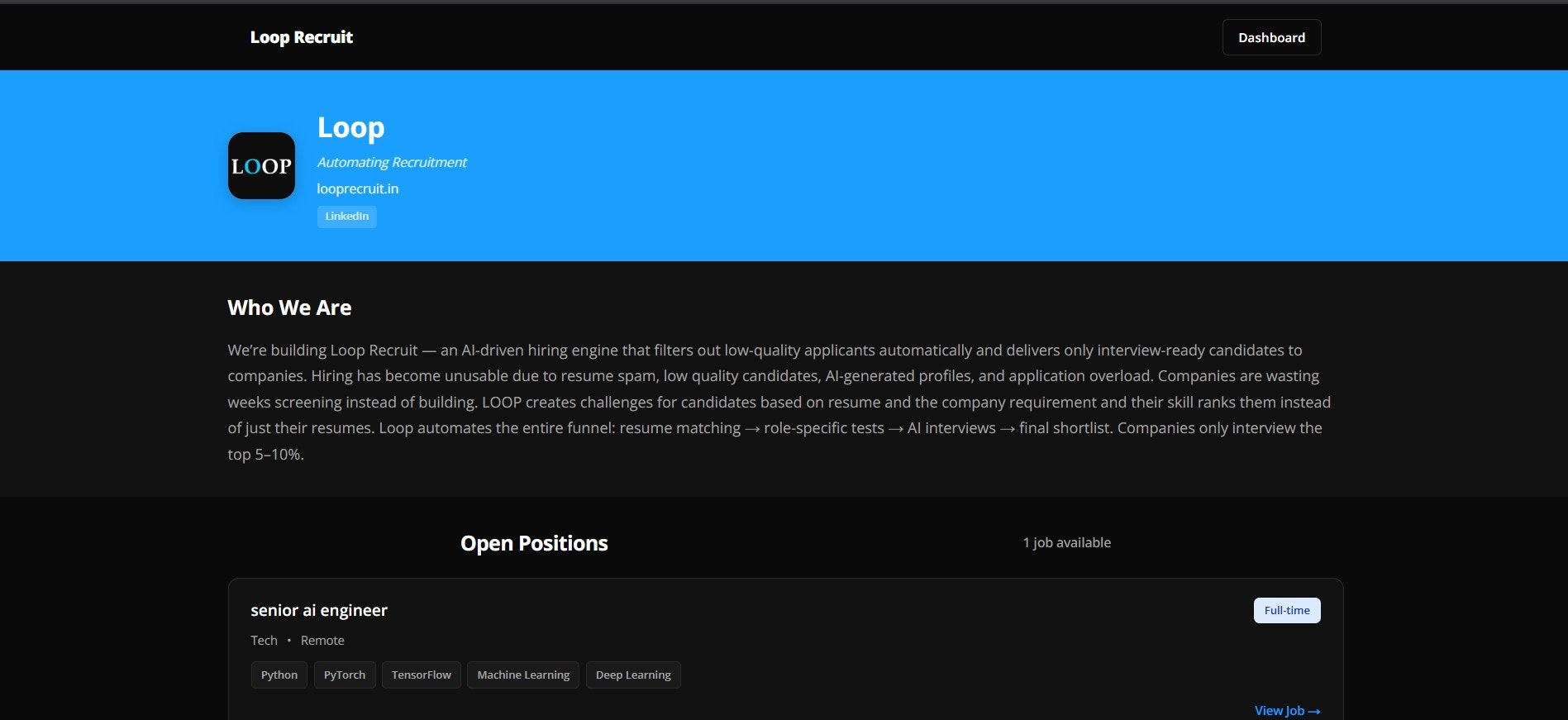 LOOP Recruit - Screenshot 3 showing product features and functionality
