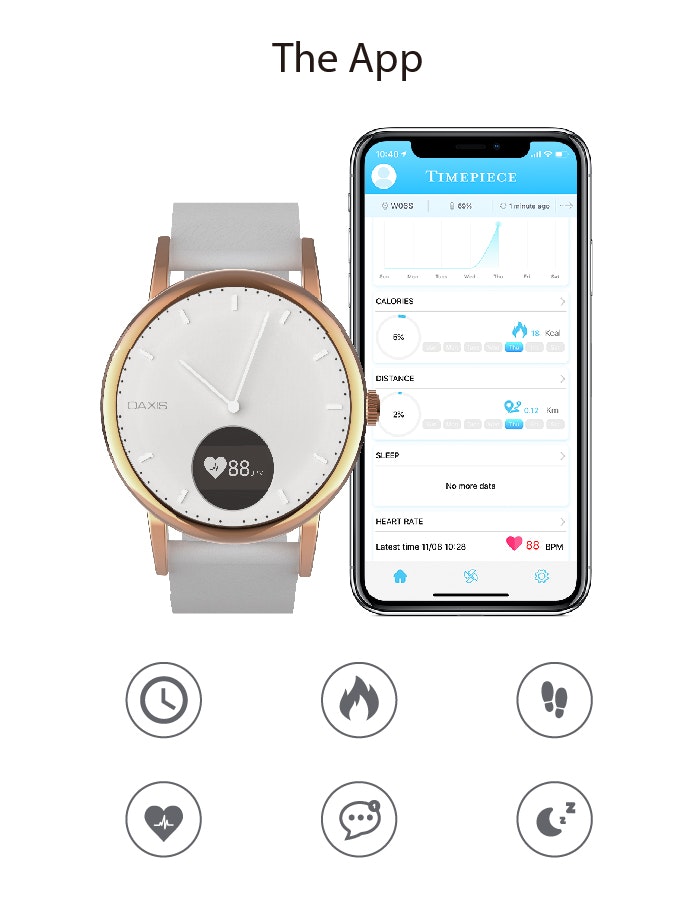 Oaxis Timepiece analog smartwatch gallery image