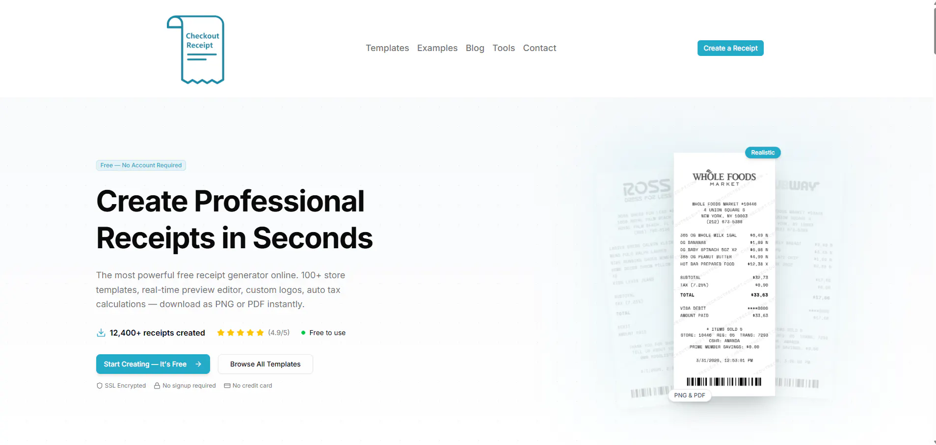 Banner del producto Free Receipt Maker