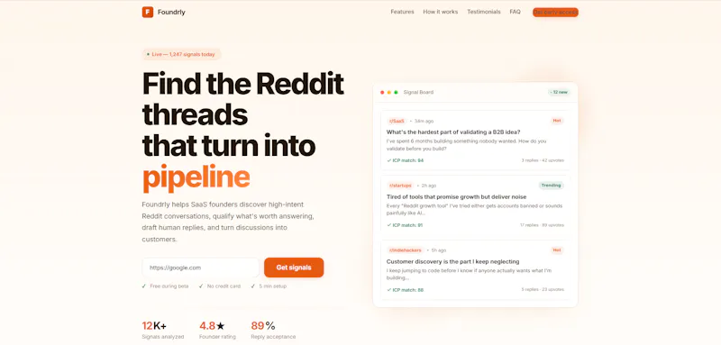 Foundrly screenshot 1