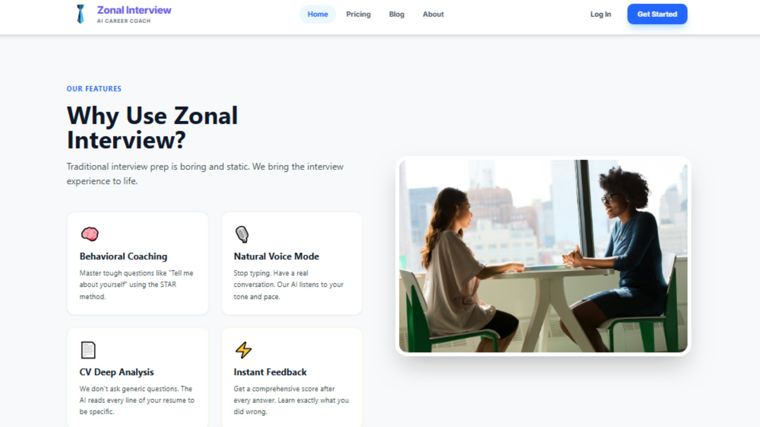Zonal Interview - Screenshot 3 showing product features and functionality