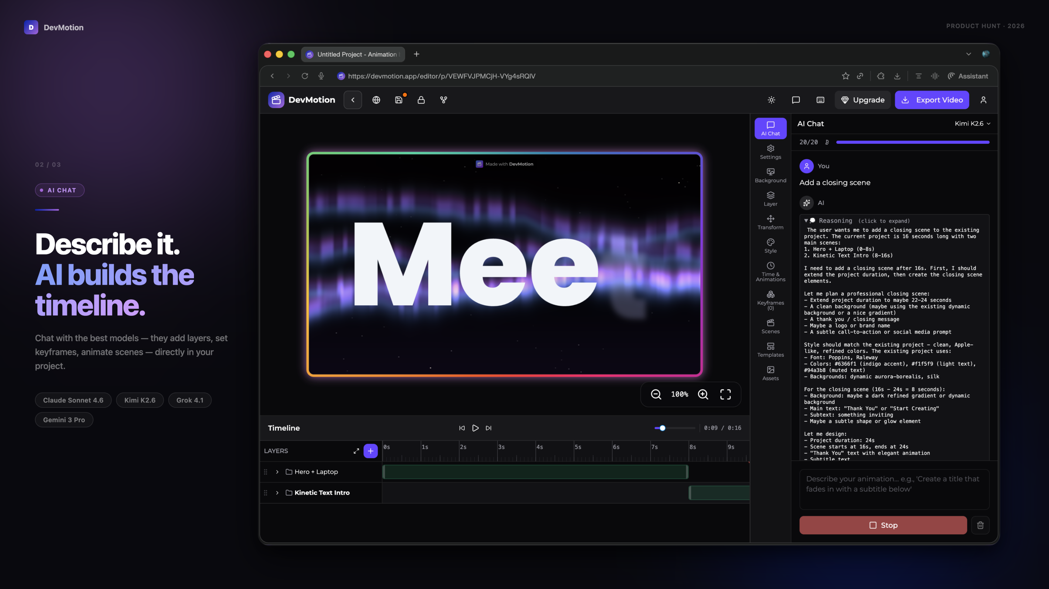 DevMotion — AI Video Editor gallery image