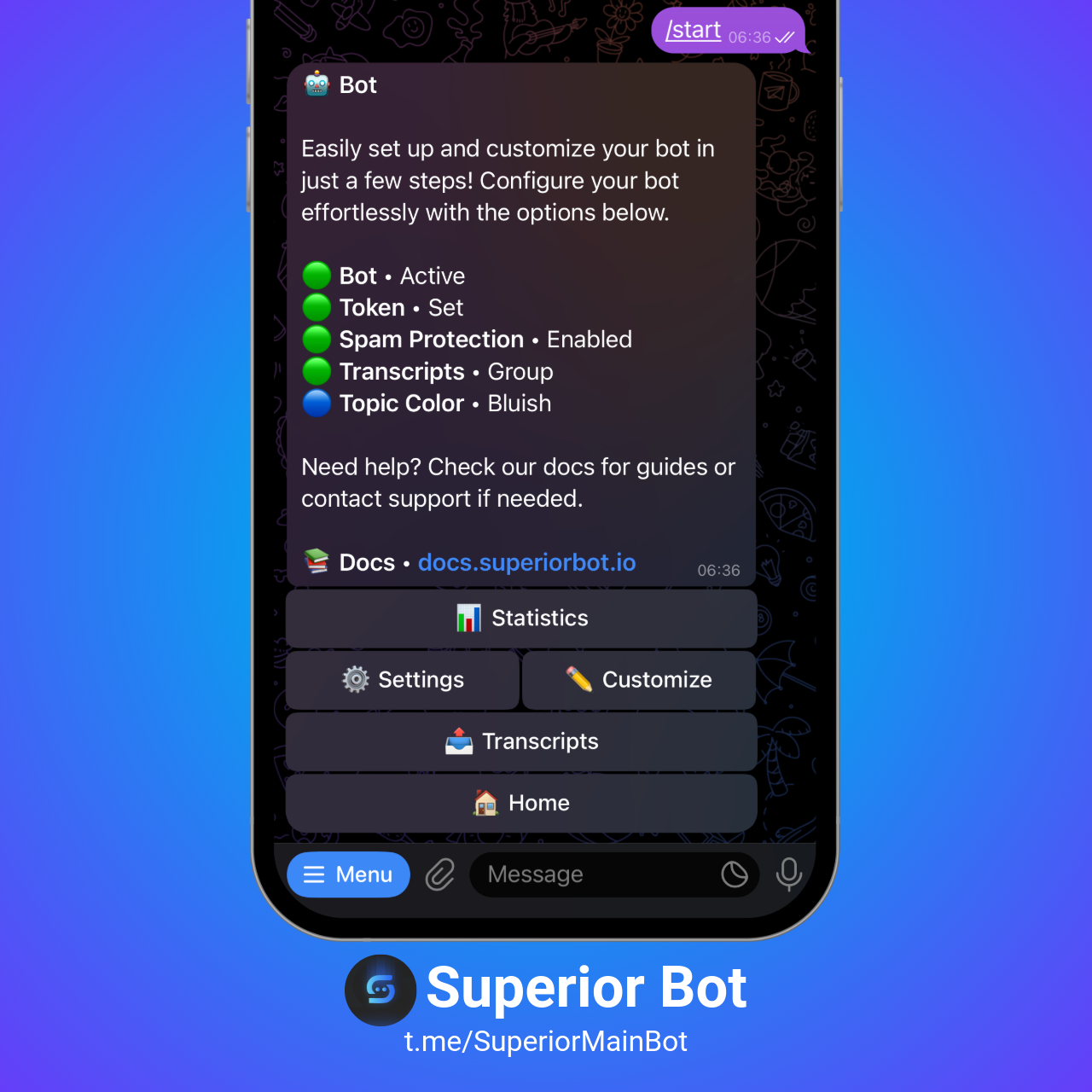 Superior Bot - Op telegram gebaseerde Bot voor klantenondersteuning media 2