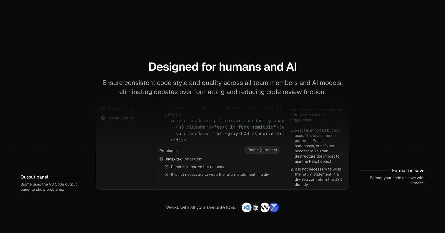 Ultracite - Formattazione di codice veloce e automatizzata per le app JavaScript media 7