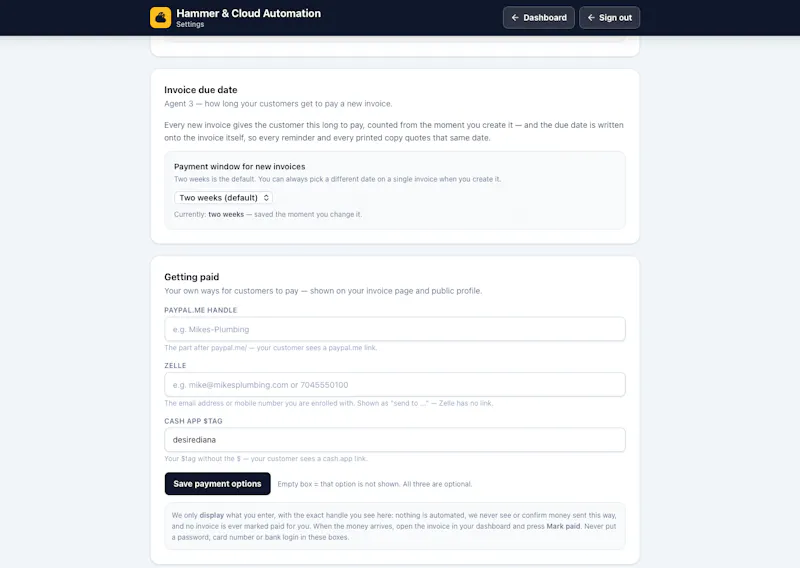 Hammer & Cloud Automation screenshot 5