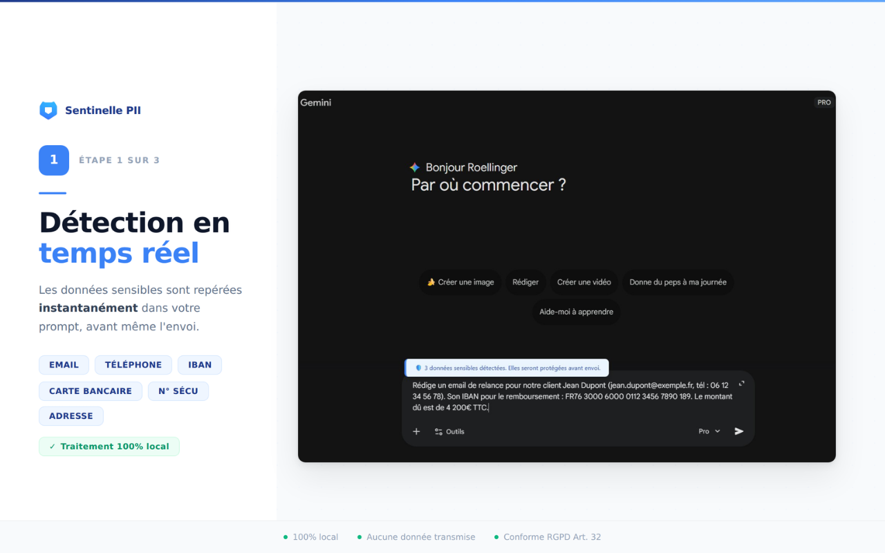 Sentinelle PII - Screenshot 2 showing product features and functionality