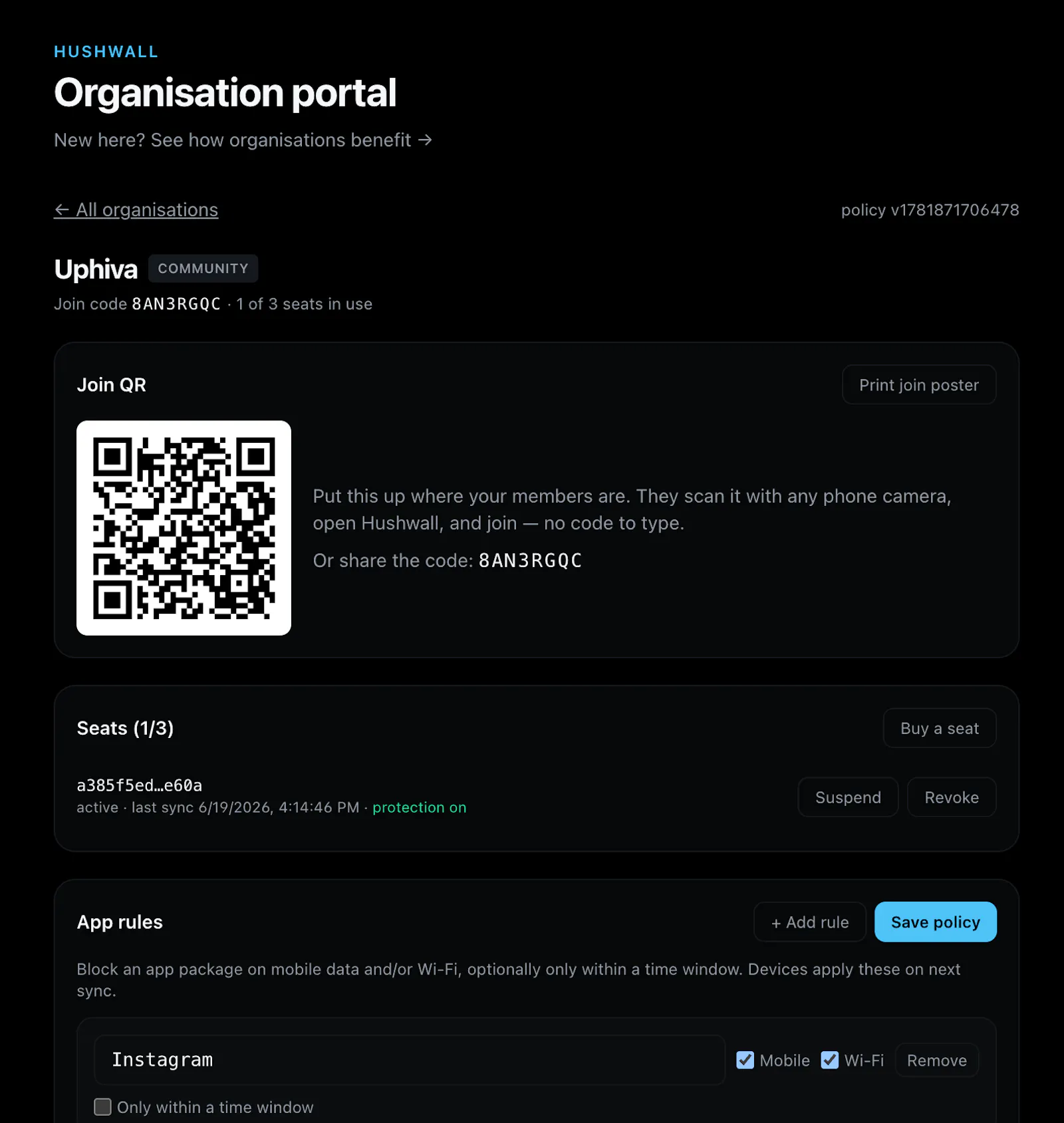 Hushwall screenshot 1