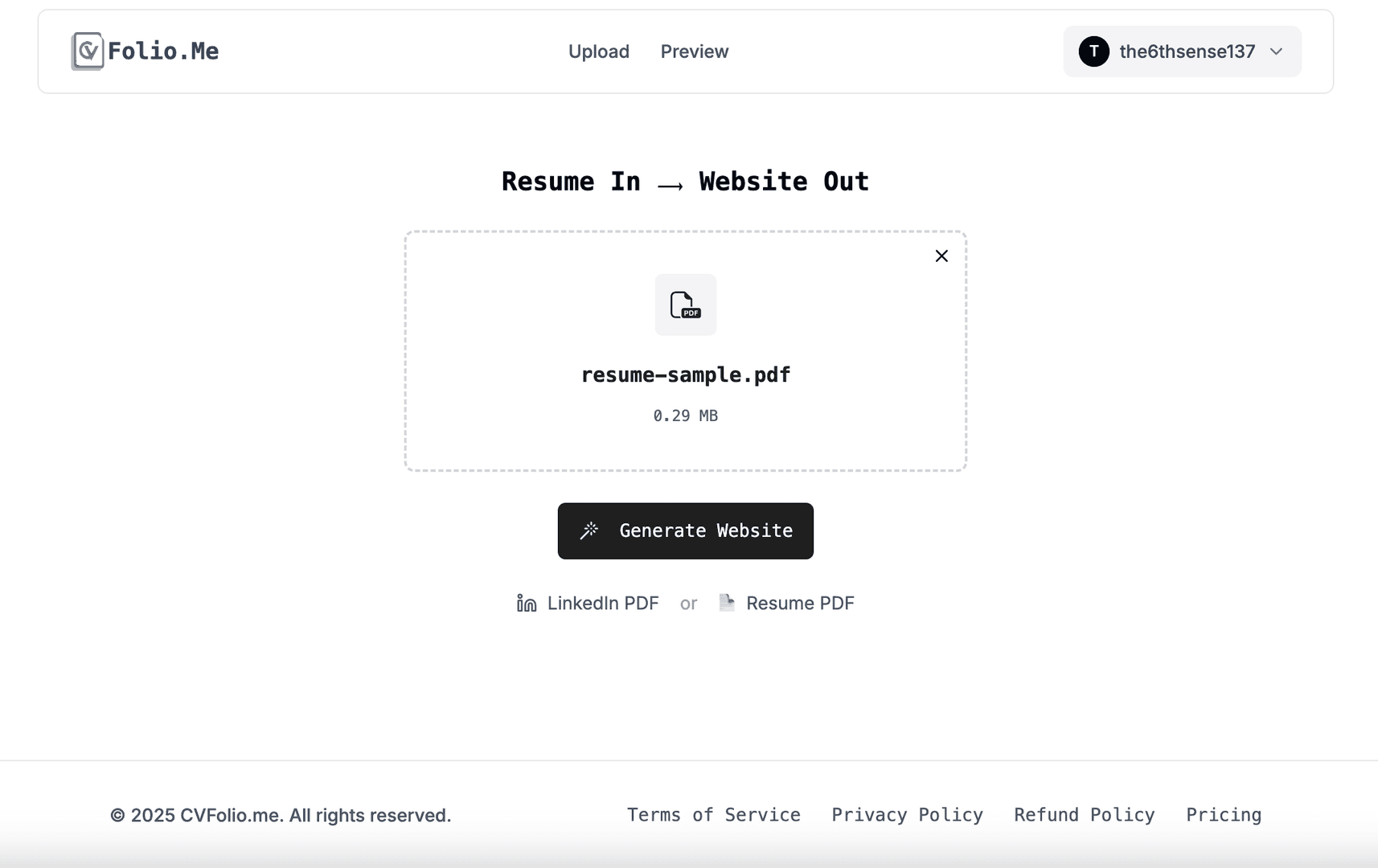 Mídia 3 de CVFolio.Me - Retomar PDF para o impressionante site de portfólio em 60 segundos