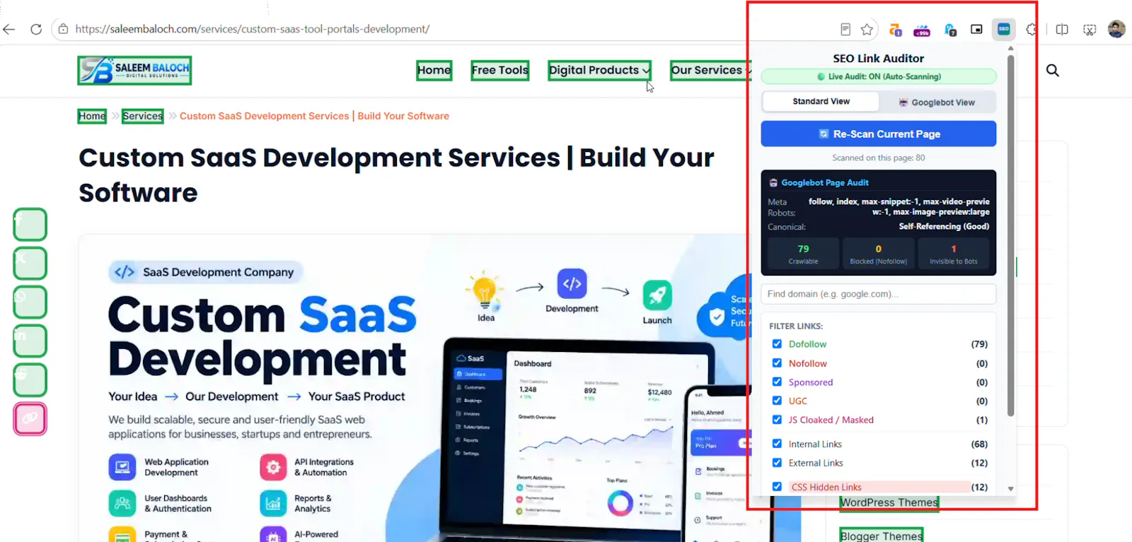SEO Link Auditor & Googlebot Simulator screenshot 5