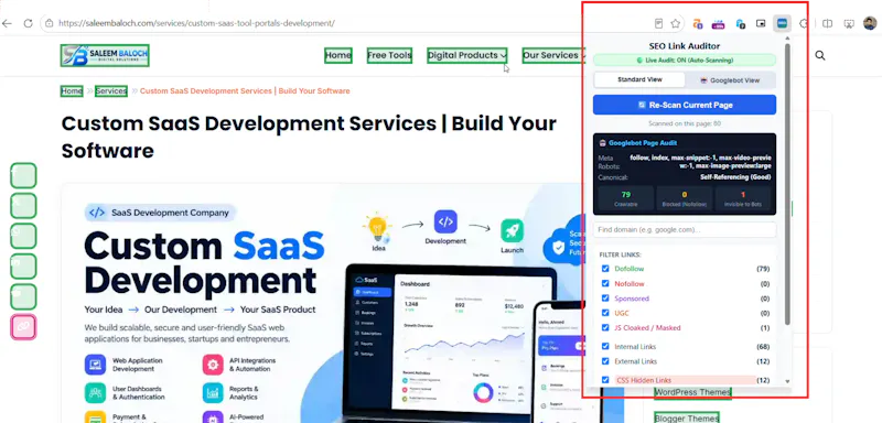 SEO Link Auditor & Googlebot Simulator screenshot 5
