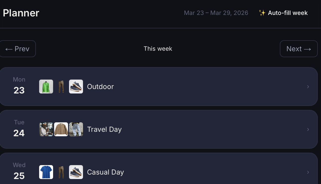 our AI-powered personal digital wardrobe gallery image