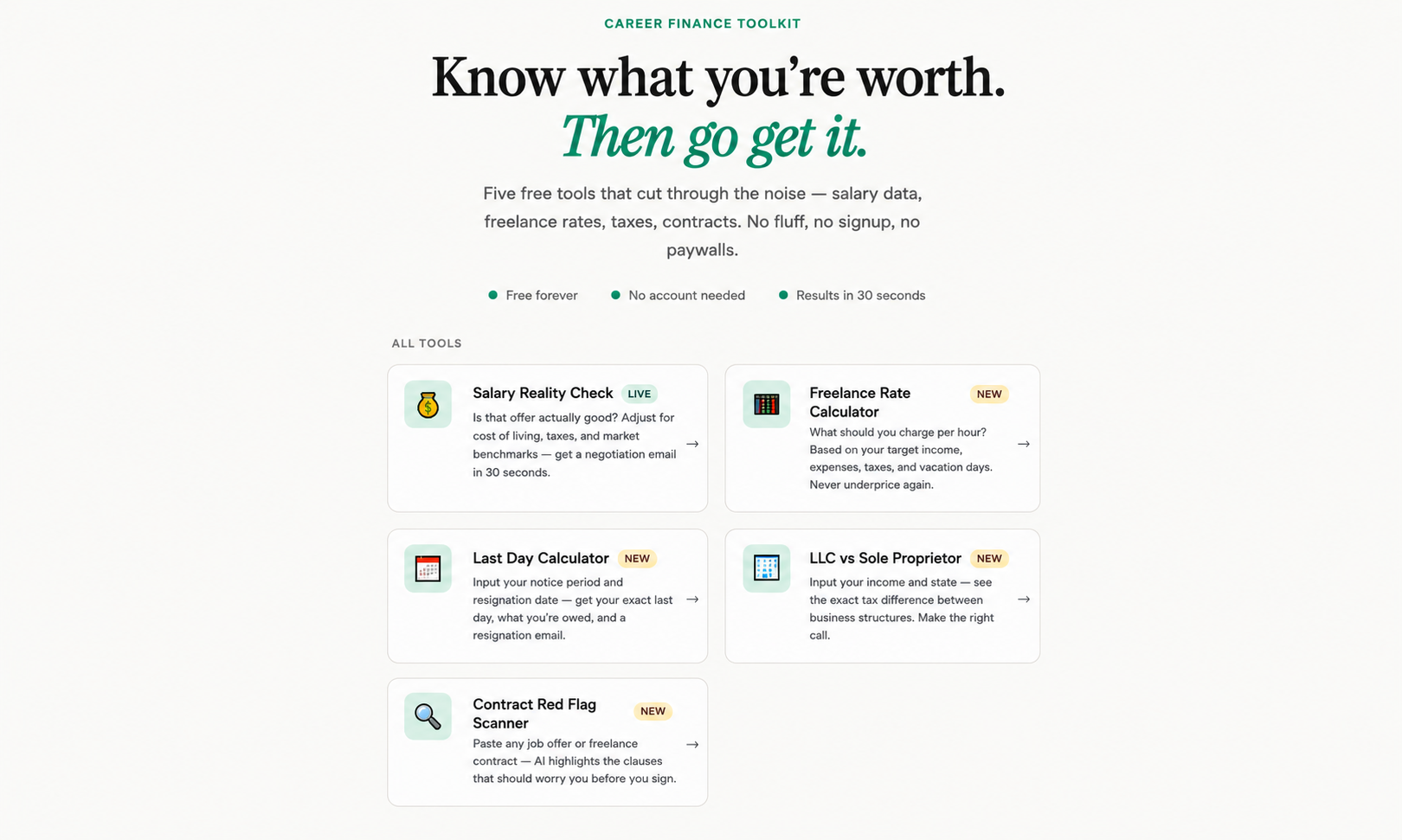 SalaryParity — Free Career Finance Tools gallery image