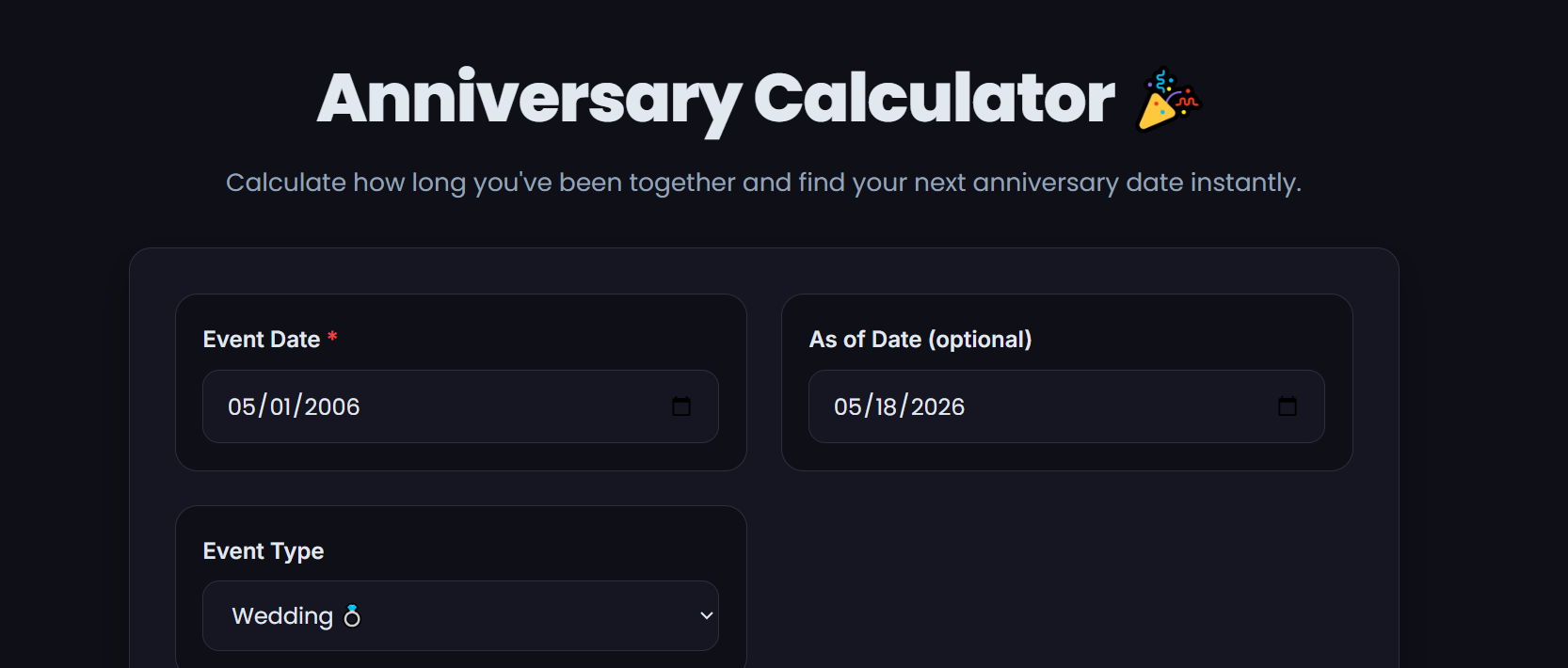 Anniversary Calculator gallery image