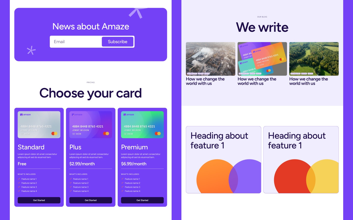Amaze - шаблон веб -сайта SaaS - Шаблон веб -потока с функцией создания бесплатных разделов медиа 3